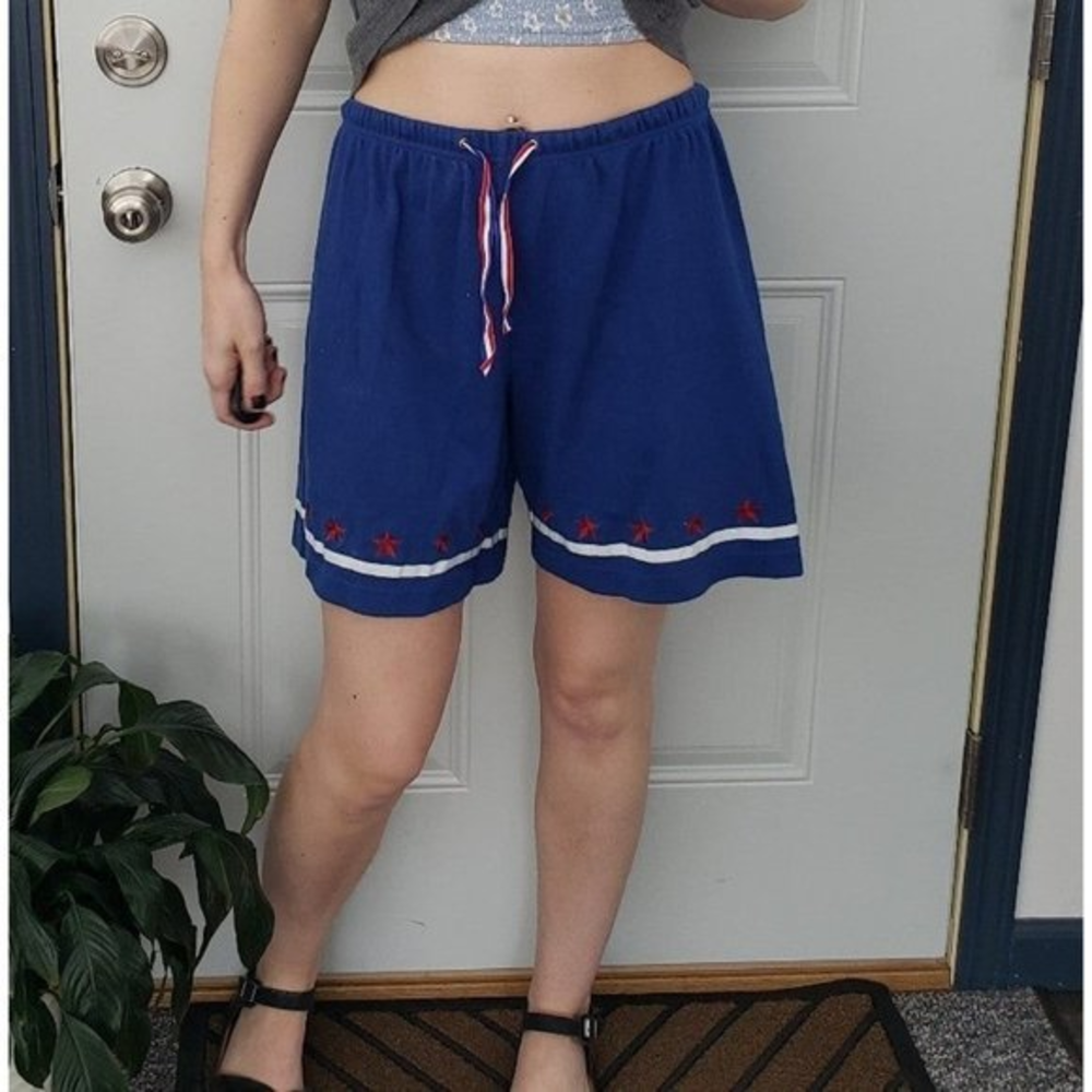 Vintage 90s Blue Shorts with Stars‎